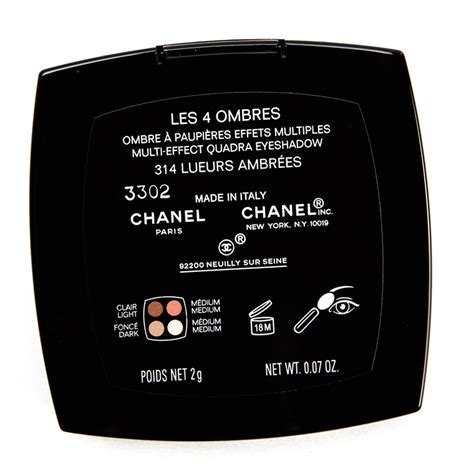 chanel 314 lueurs ambrees|Chanel Lueurs Ambrees (314) Les 4 Ombres Multi .